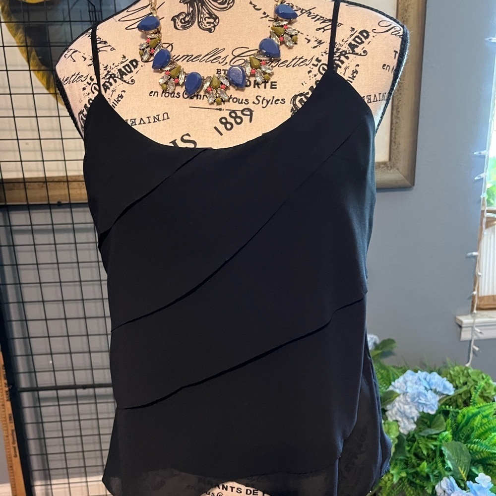 Carmen Marc Valvo Black Camisole Top